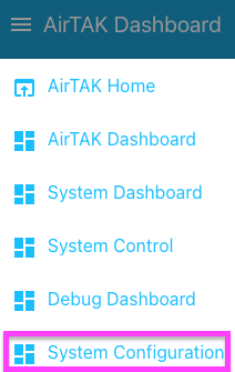 AryaOS system configuration page